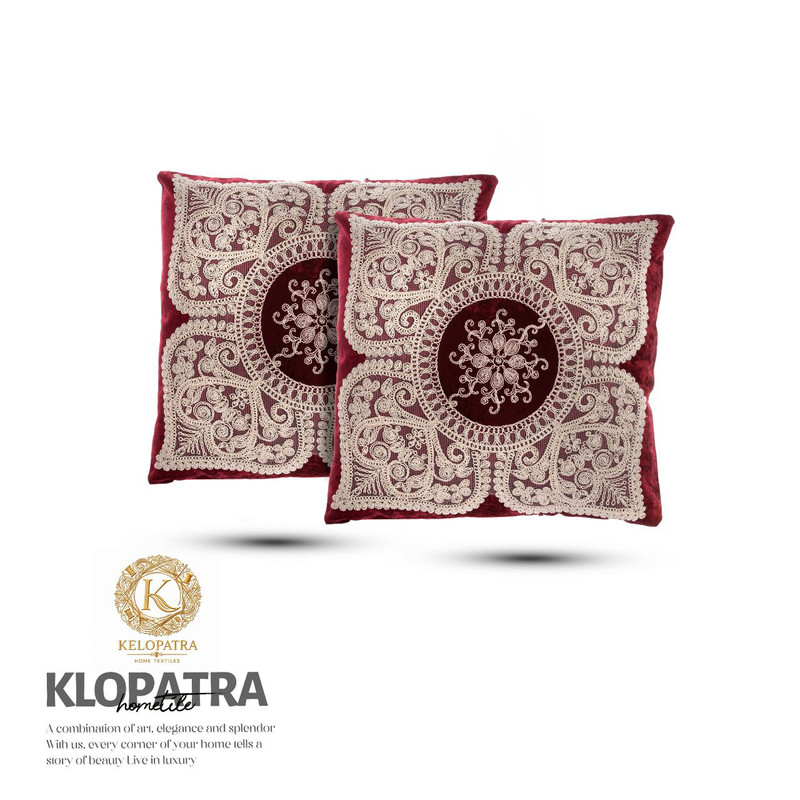 کاور کوسن طرح چهار پر سایز 42x42 سانتی متر مجموعه ۲ عددی
