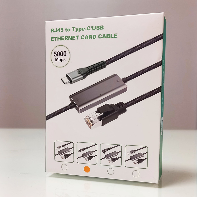 کابل تبدیل RJ45 به USB-C دونجی مدل RJ-5000 طول 1.2 متر