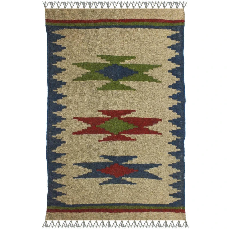 گلیم دستبافت یک متر مدل پادری شیراز کد 1697 زمینه الوان