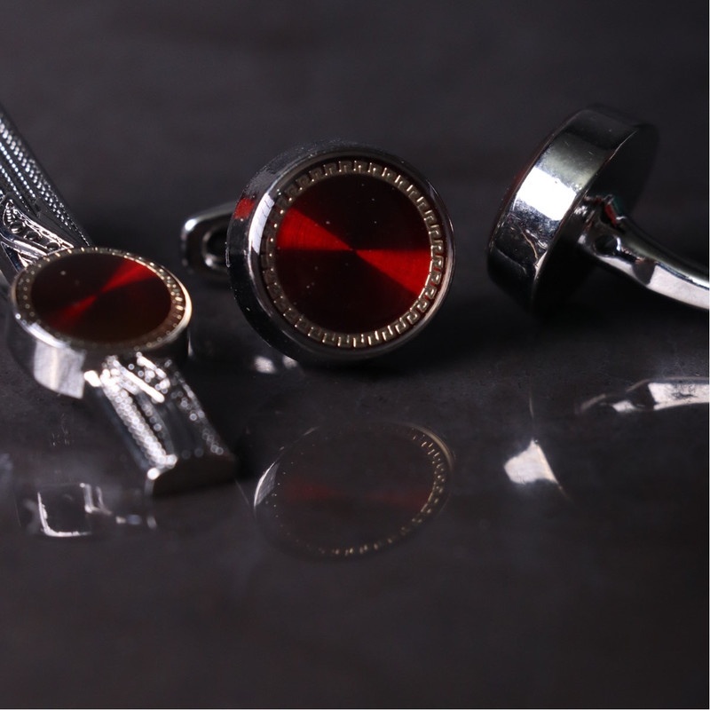 ست دکمه سردست و گیره کراوات مردانه پائولو روسی مدل S10