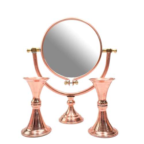 ست آینه و شمعدان مسی مدل گردان کد 542