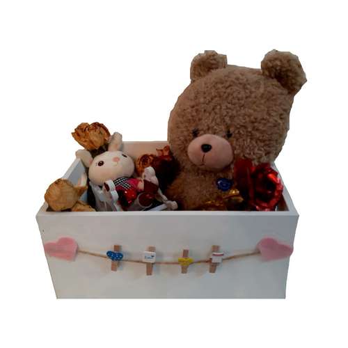 ست هدیه عروسک مدل خرس و خرگوش و گل کد 6366
