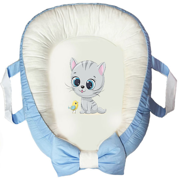 سرویس خواب سه تکه نوزاد ناریکو مدل گارد محافظ دار طرح گربه کد 0280