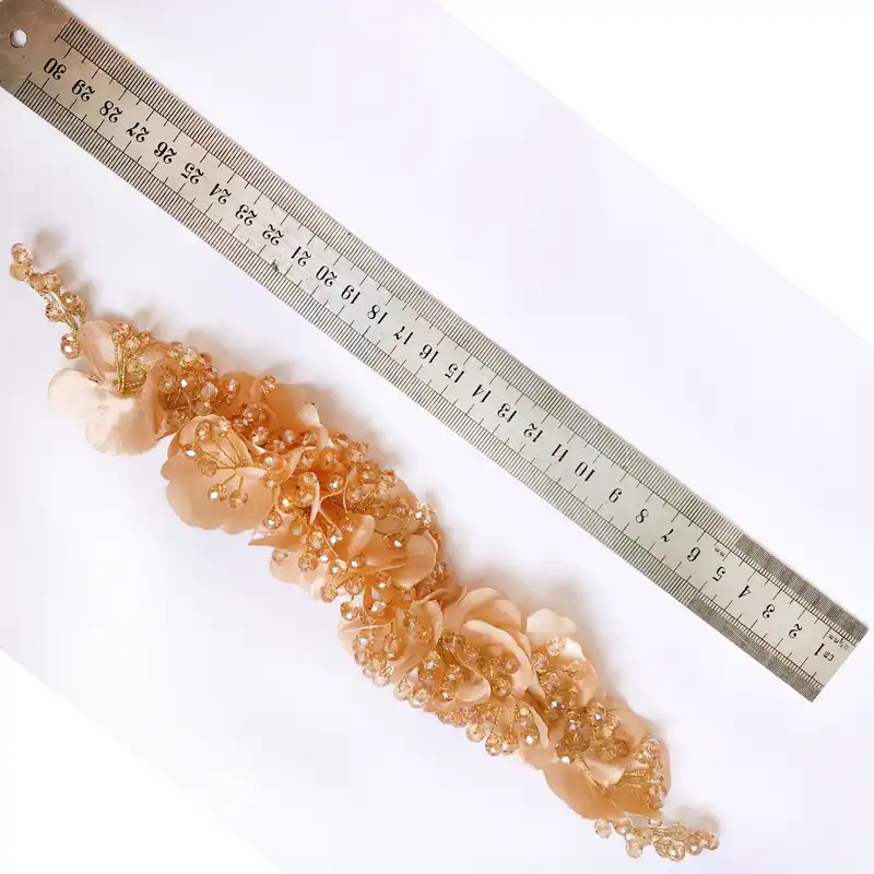 ریسه مو زنانه مدل گلدار کریستالی 002