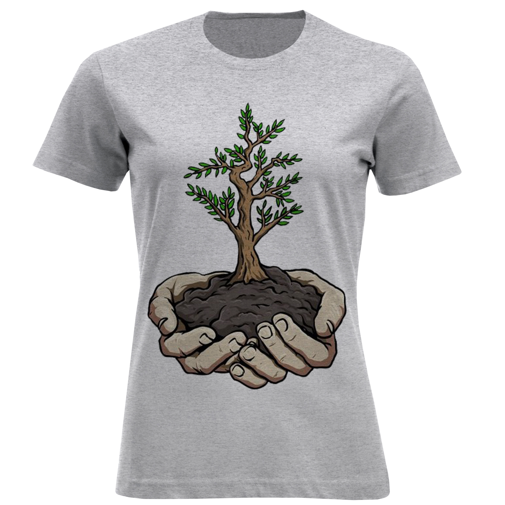 تی شرت آستین کوتاه زنانه مدل دست ودرخت F1498