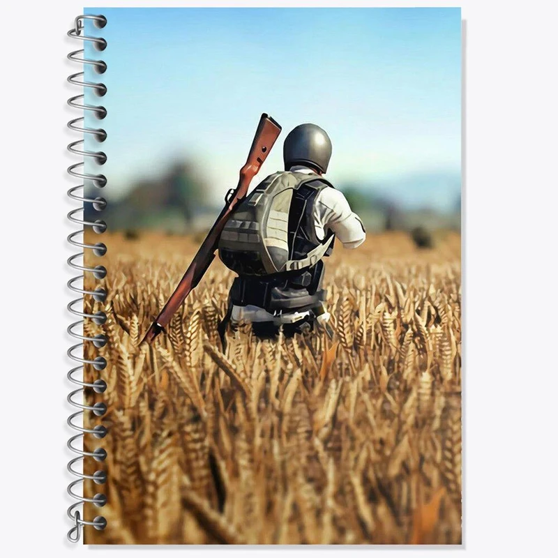 دفتر زبان 50 برگ خندالو مدل دو خط طرح بازی پابجی PUBG کد 3795