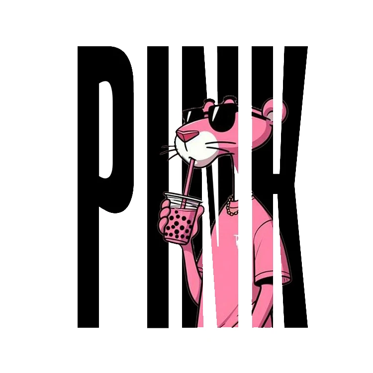 استیکر پارچه و لباس پاد آفرین مدل پلنگ صورتی کد 554