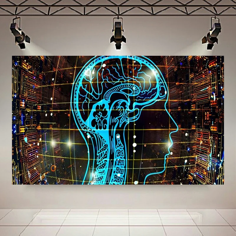 تابلو بوم طرح مخمل مغز دیجیتال مدل هوش مصنوعی کد PD20664