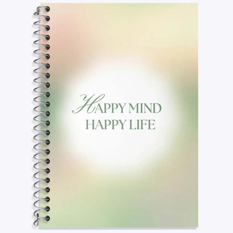 دفتر زبان 50 برگ خندالو مدل دو خط طرح Happy Mind Happy Life کد N2366