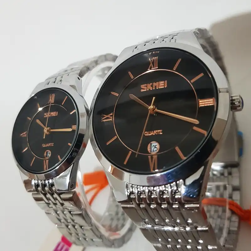 ست ساعت مچی عقربه ای زنانه و مردانه اسکمی مدل 9139