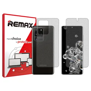 Remix matte screenprotector HyMTT model suitable for Samsung Galaxy S20 Ultra mobile phones along with the back of the phone