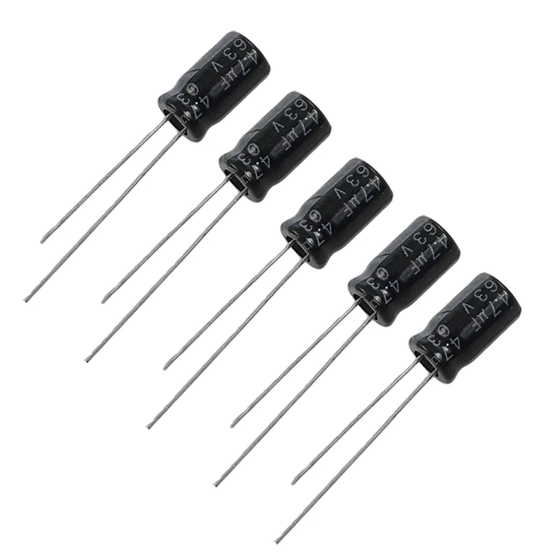 خازن الکترولیت 4.7 میکروفاراد مدل 63V بسته 5 عددی