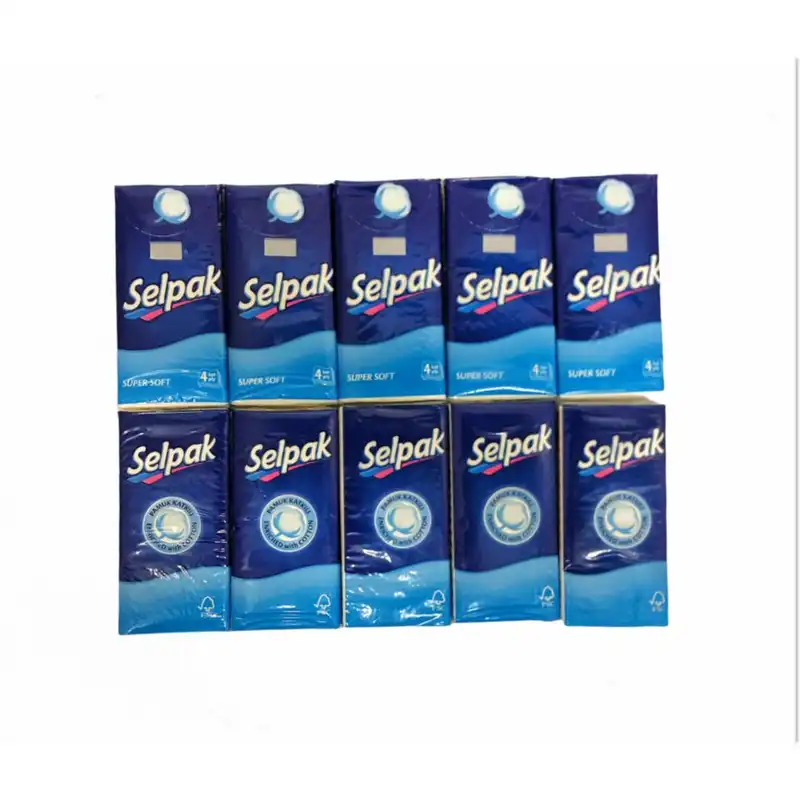 دستمال کاغذی جیبی 10 برگ سلپک مدل super soft بسته 10 عددی