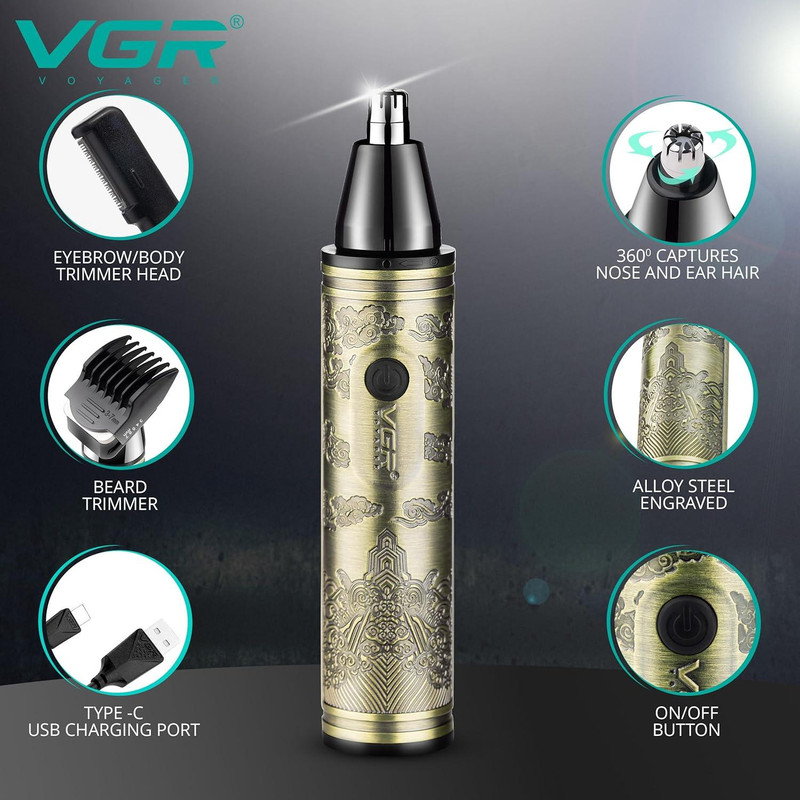 ماشین اصلاح مو صورت ، گوش و بینی و ابرو وی جی ار مدل 620