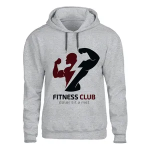 هودی مردانه مدل GYM  کد P66 رنگ طوسی