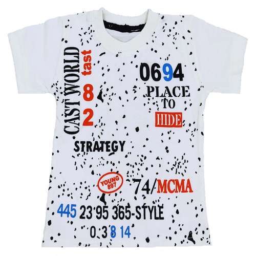 تی شرت پسرانه مدل چاپ رنگ پاش