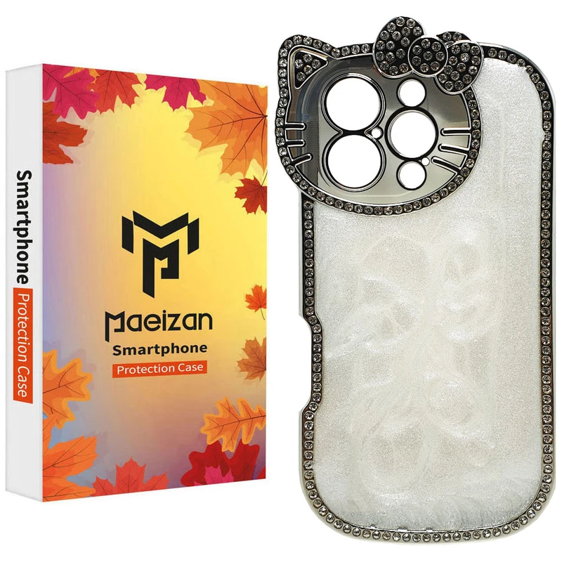 کاور پاییزان مدل کیتی رزینی نگین دار طرح لاکچری مناسب برای گوشی موبایل اپل IPhone 16 Pro Max