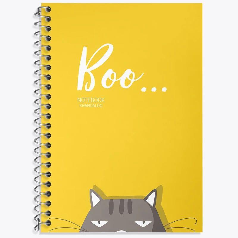 دفتر زبان 50 برگ خندالو مدل سه خط طرح گربه بامزه کد N1064