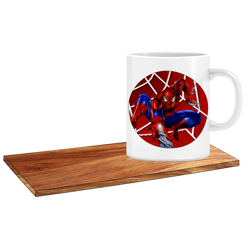 ماگ ال ایکس پی طرح پسرانه مرد عنکبوتی کد 307 به همراه زیر لیوانی