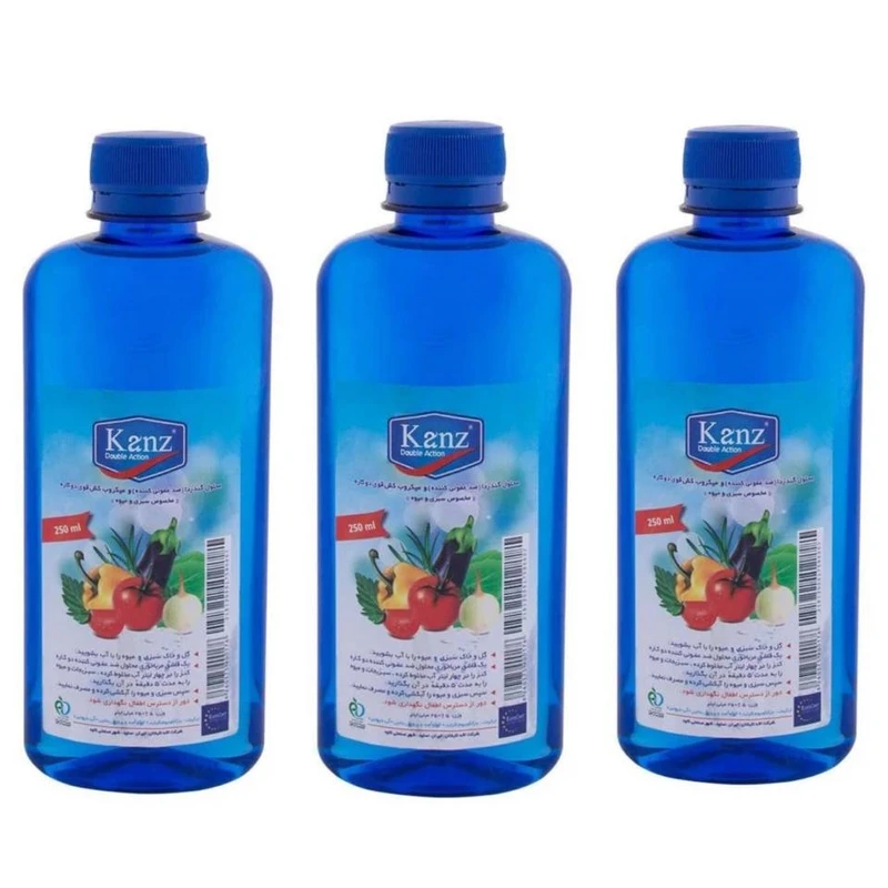 محلول ضدعفونی کننده میوه و سبزیجات کنز مدل 6060 حجم 250 میلی لیتر بسته 3 عددی