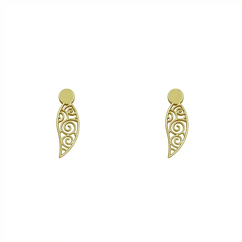 گوشواره طلا 18 عیار زنانه مدوپد مدل هندسی کد GA1-15206