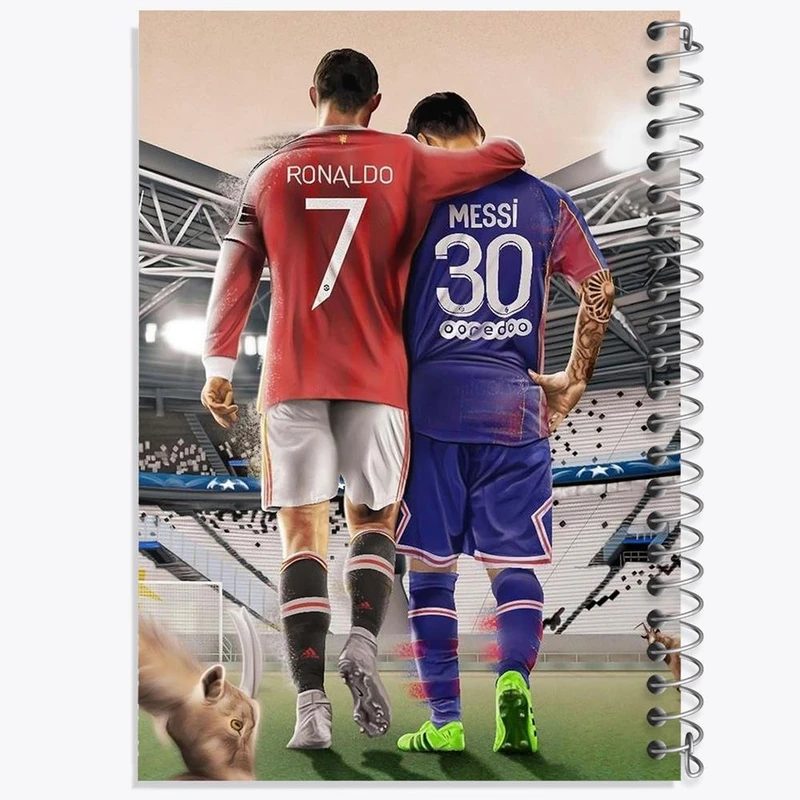 دفتر نت موسیقی 50 برگ خندالو مدل کریستیانو رونالدو و لیونل مسی کد 14000