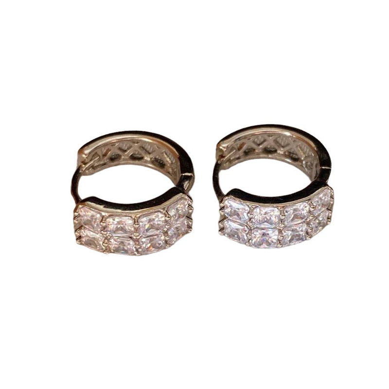 گوشواره زنانه ژوپینگ مدل نگینی حلقه ای کد HN12