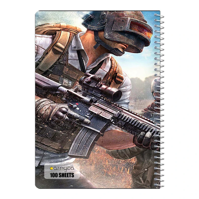 دفتر مشق 100 برگ سیمی کارنیکا طرح پابجی PUBG کد 95410