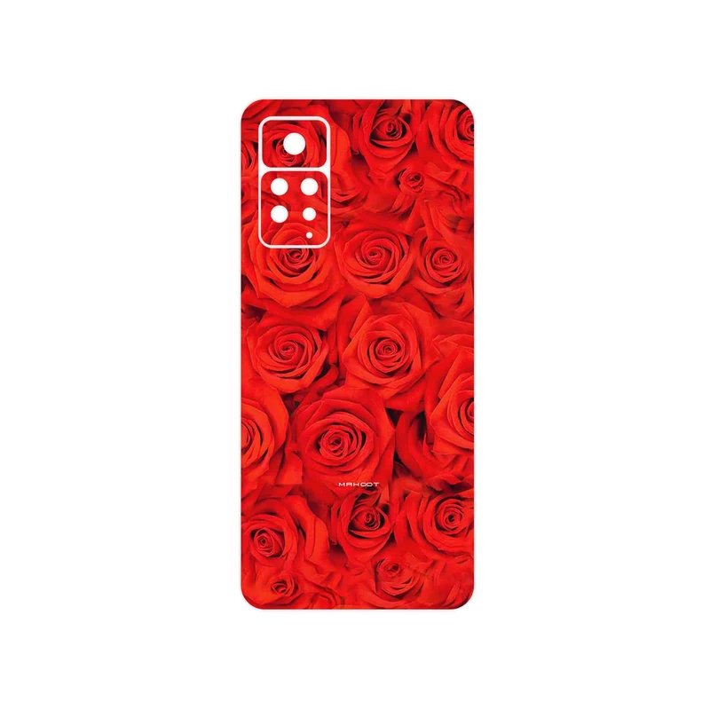 برچسب پوششی ماهوت مدل Red_Flower مناسب برای گوشی موبایل شیائومی Redmi Note 11 Pro Plus 5G (India)