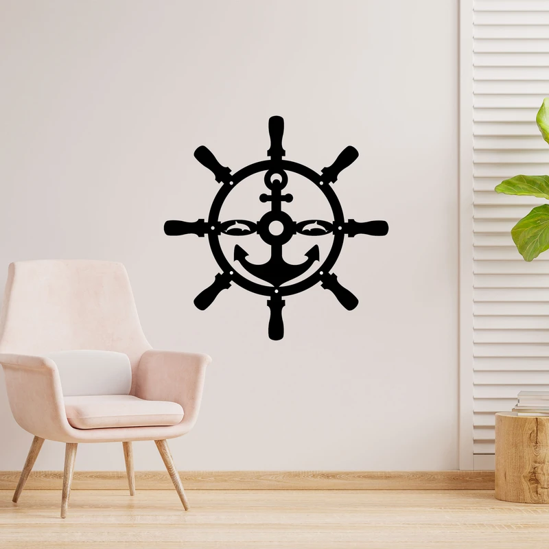 دیوارکوب طرح سکان و لنگر کشتی مدل A1731-4040