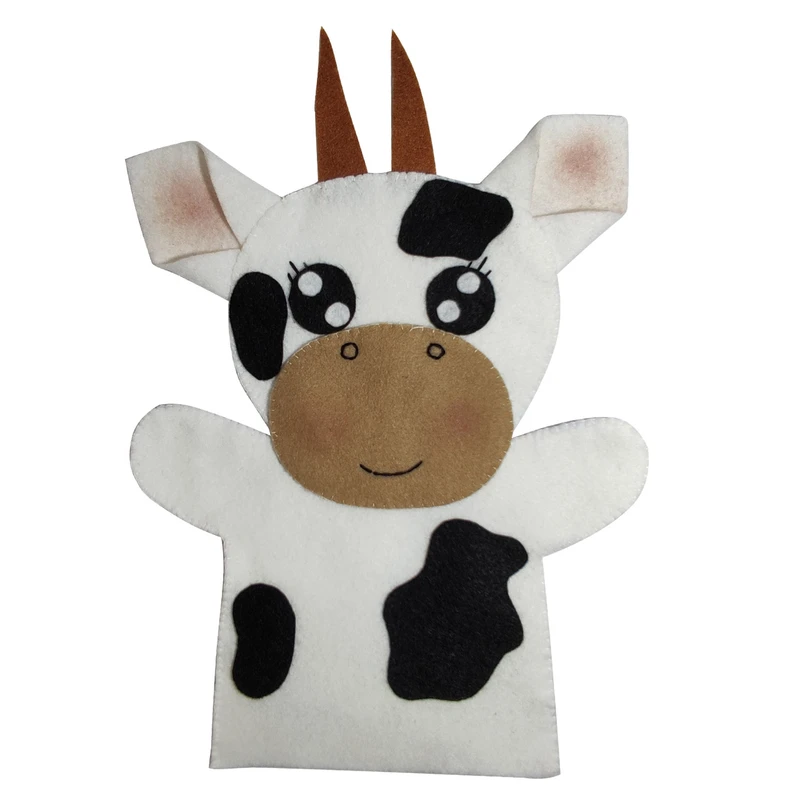 عروسک دستی طرح گاو ارتفاع 37 سانتی متر