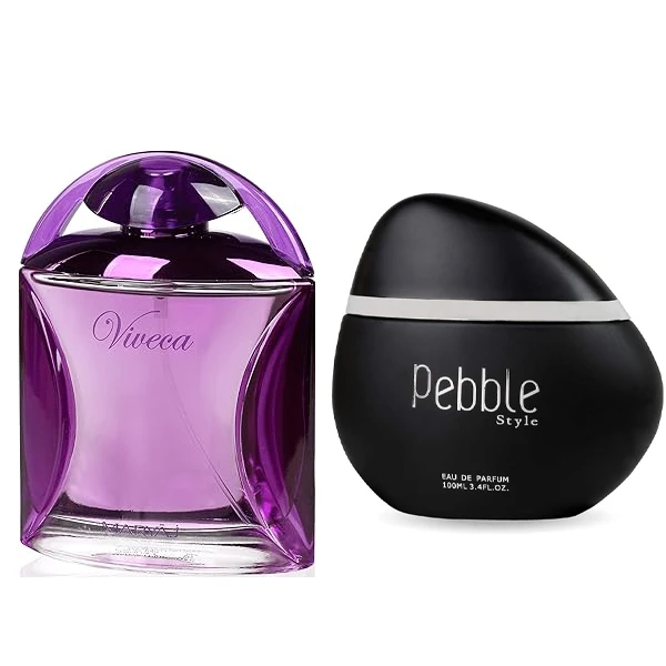 ست ادوپرفیوم مردانه ماریاژ مدل Pebble style با رایحه تلخ حجم 100 میلی‌لیتر و  ادو پرفیوم زنانه ماریاژ مدل Viveca با رایحه شیرین حجم 100 میلی لیتر