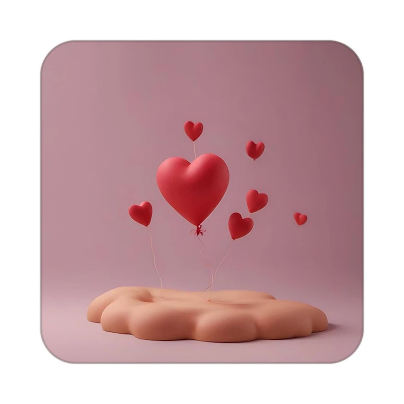 زیر لیوانی کاکتی طرح عاشقانه مدل mp40681