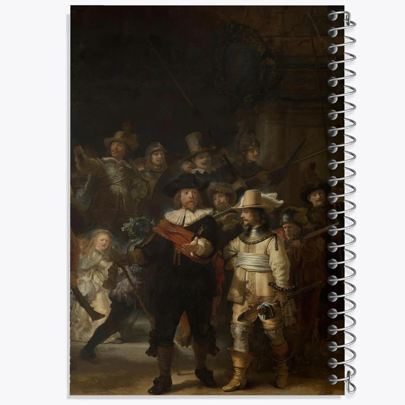 دفتر ژورنال نویسی 50 برگ خندالو مدل نقطه ای طرح گشت شبانه اثر رامبرانت کد 23350