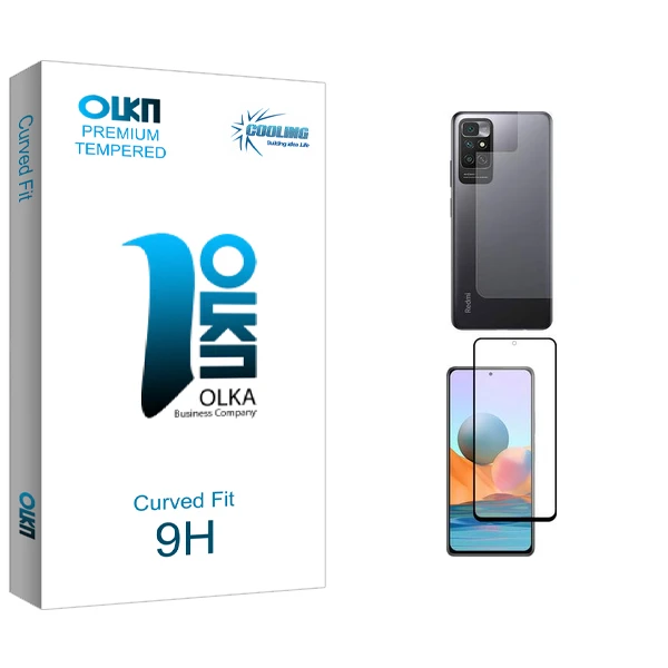 محافظ صفحه نمایش شیشه ای کولینگ مدل Olka Glass مناسب برای گوشی موبایل شیائومی Redmi Note 11 4G به همراه محافظ پشت گوشی