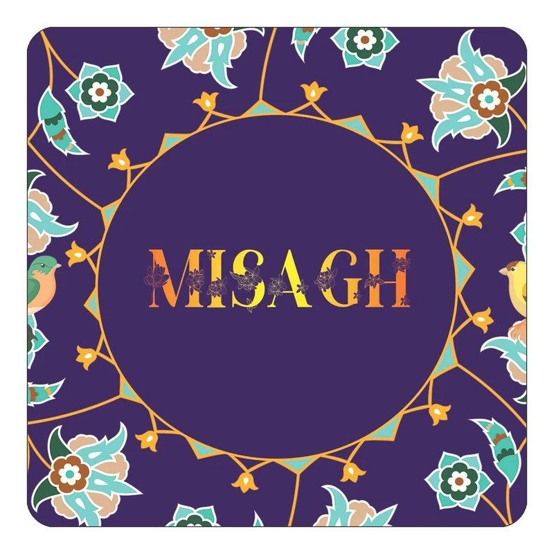 مگنت کاکتی طرح اسم میثاق misagh مدل گل و بلبل کد mg15490