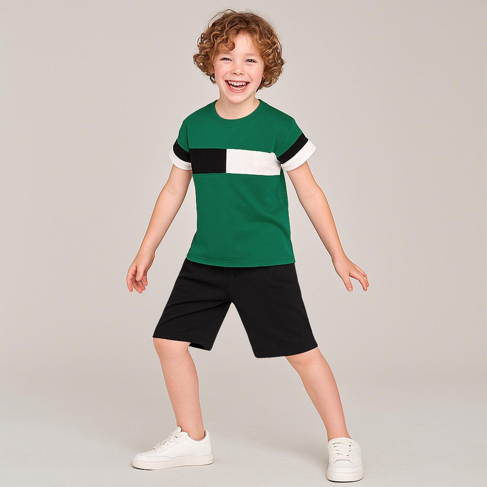 ست تی شرت و شلوارک پسرانه مادر مدل رابرت - - 1