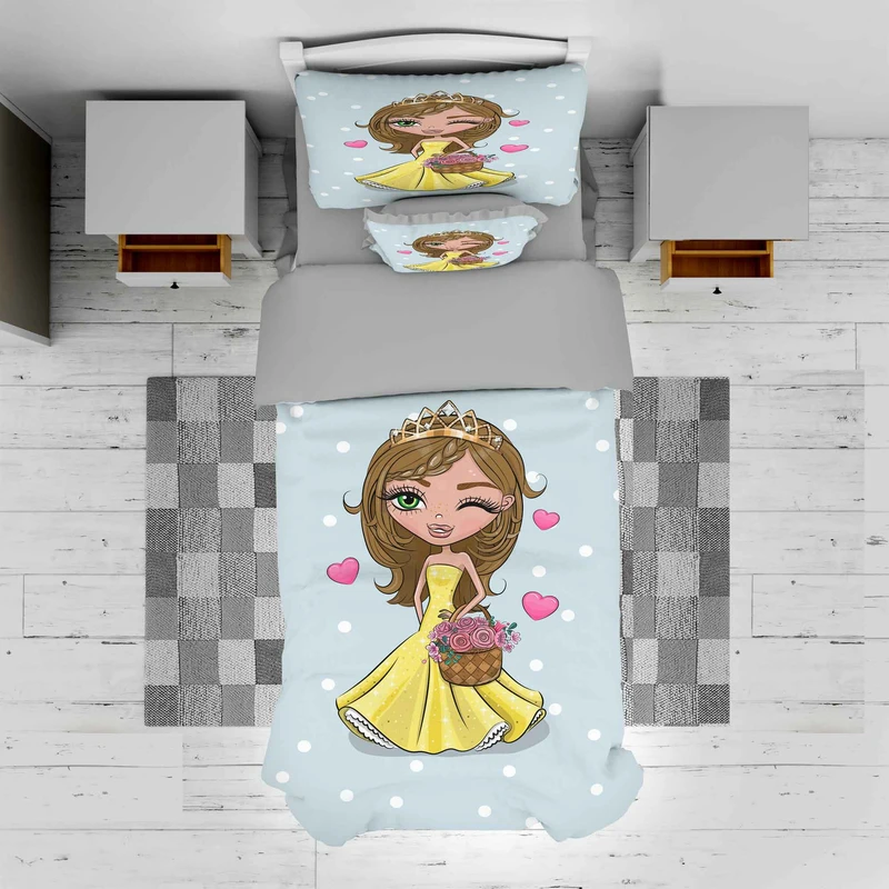 سرویس روتختی مدل دختر قلبی TXY108 تک نفره 5 تکه