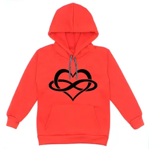 هودی دخترانه مدل  قلب A53 رنگ قرمز