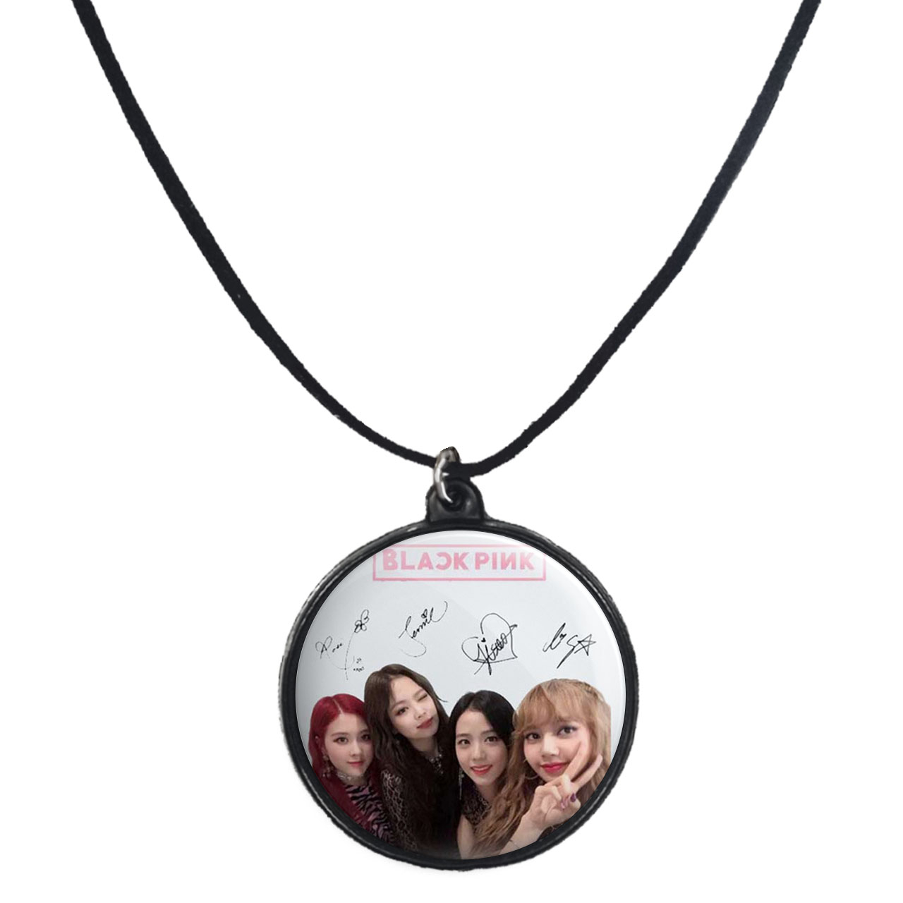 گردنبند پرمانه طرح بلک پینک کد pmb.799 مدل دو طرفه