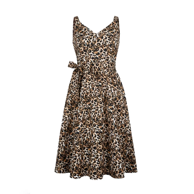 پیراهن یقه هفت زنانه افراتین مدل آنه پلنگی کد 9604 