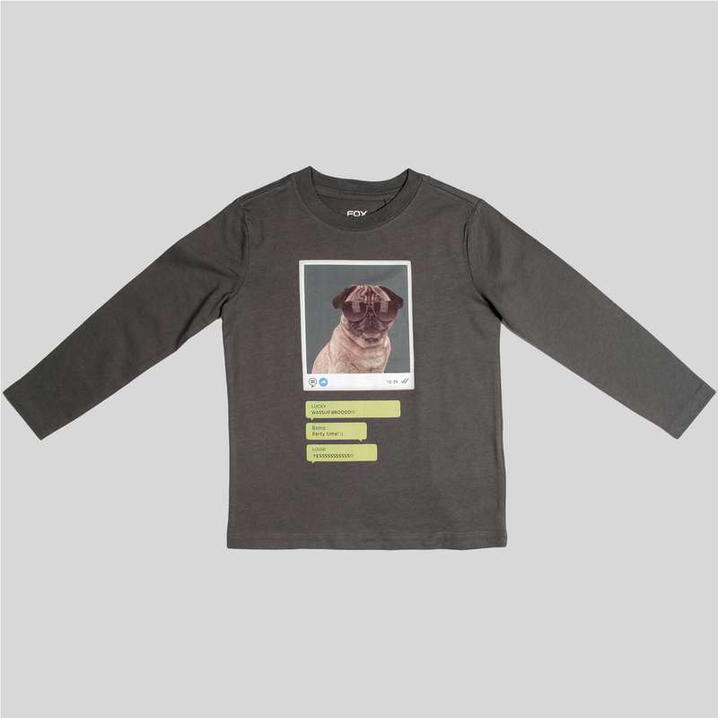 تی شرت آستین بلند پسرانه فاکس مدل PK-Dog01