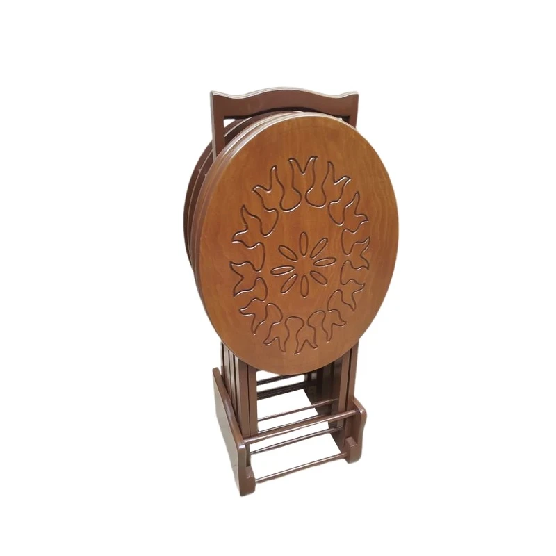 میز عسلی بیضی با پایه MDF و صفحه MDF، چوب راش مدل C/G20 مجموعه 4 عددی