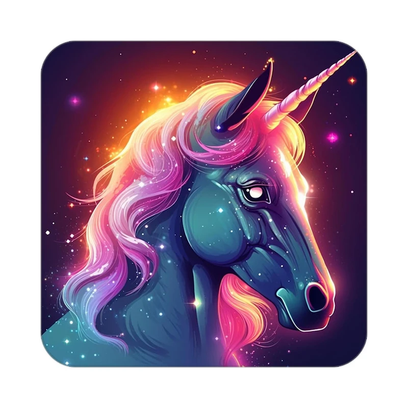 زیر لیوانی کاکتی طرح اسب تک شاخ و یونیکورن مدل mp30215