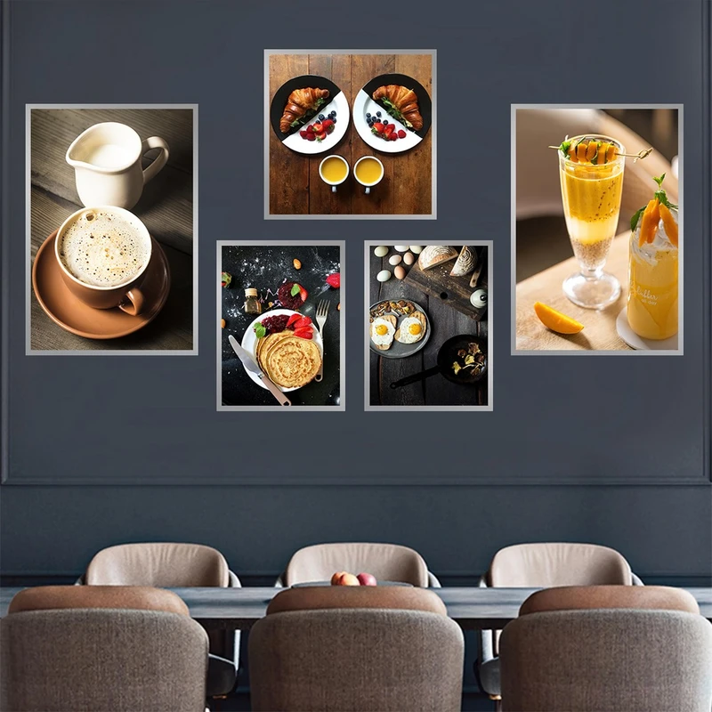 تابلو بکلیت طرح کافی و صبحانه مدل شاین اکلیلی SI-697 مجموعه 5 عددی