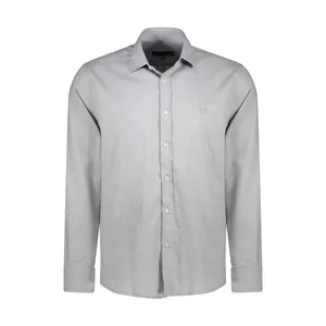 پیراهن آستین بلند مردانه پاتن جامه مدل کلاسیک 102821010318305 رنگ طوسی