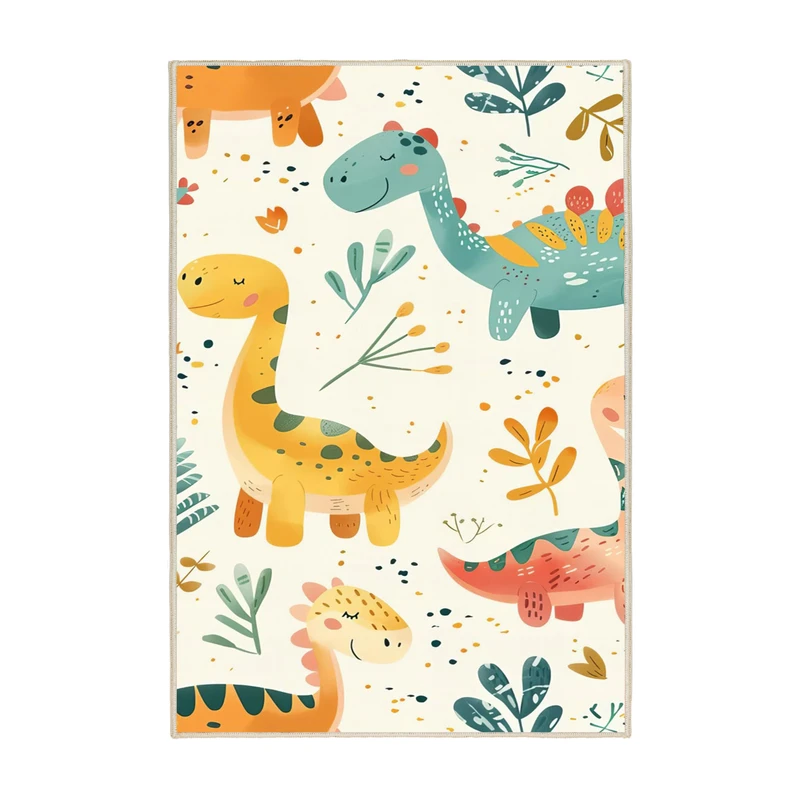 فرش ماشینی 1000 شانه زمینه کرم حاشیه کرم مدل اورکوم طرح اتاق کودک کد kids.9014.01