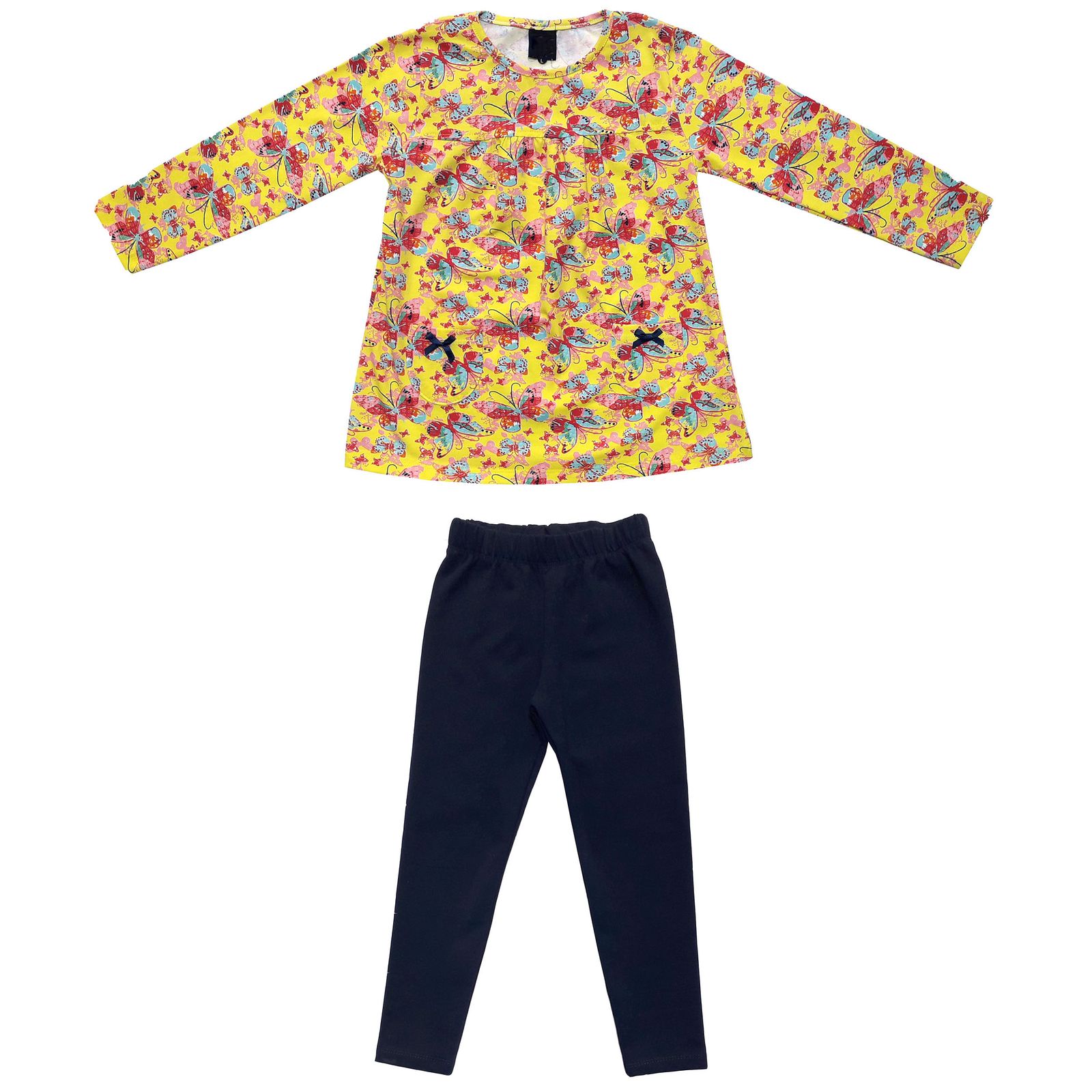 ست تی شرت و شلوار دخترانه طرح پروانه کد 3070 -  - 11