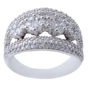 انگشتر نقره زنانه بازرگانی میلادی مدل مدرن فول نگین بدون ریزش طرح نامزدی ابکاری قالب کد AWR_698