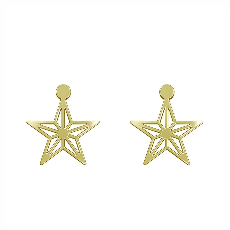 گوشواره طلا 18 عیار زنانه مدوپد مدل ستاره کد GA1-15426